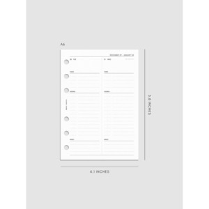 2026 Dated Daily Planner Insert | Monday Start | Cloth & Paper - 1 of 4