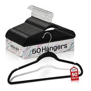 DEILSY Durable Non-Velvet Plastic Hangers, Slim and Space Saving - 1 of 4