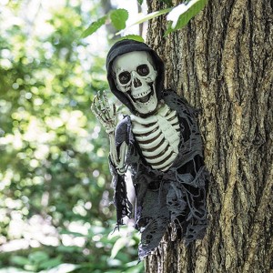 ATC 15 3/4" Hanging Waving Skeleton Reaper Creeper Halloween Decoration - 1 of 2