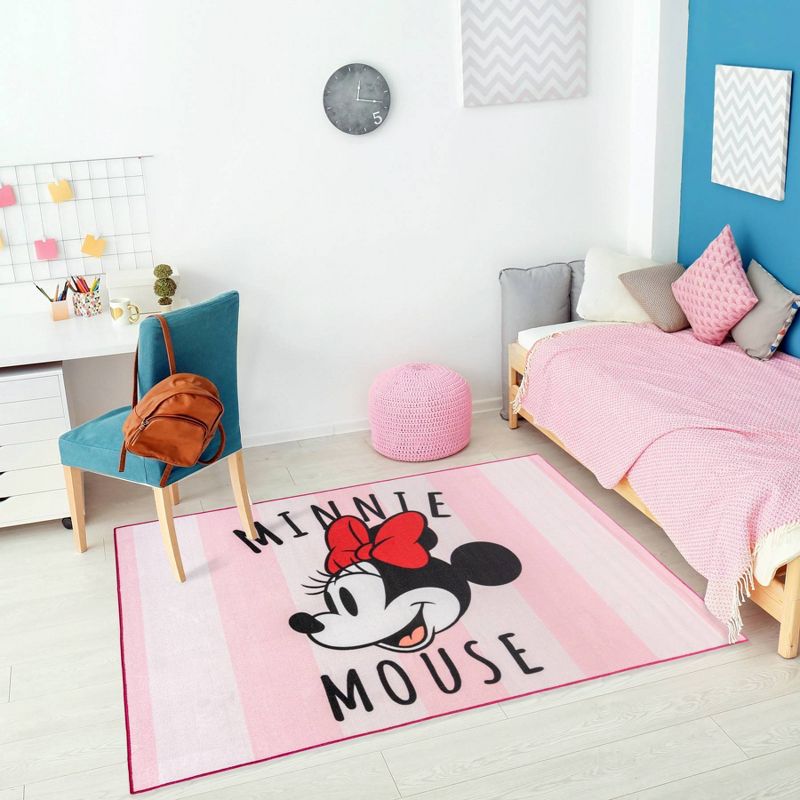 54&#34;x78&#34; Minnie Mouse Striped Area Kids&#39; Rug, 3 of 6