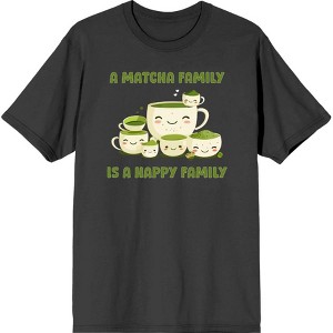 A Matcha Family Is A Happy Family Adult Crew Neck Short Sleeve Tee - 1 of 2