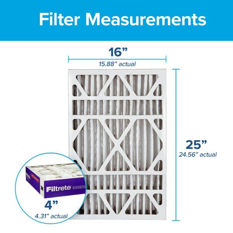 Filtrete Allergen Bacteria and Virus Deep Pleat Air Filter 1550 MPR, 5 of 14