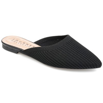 Journee Collection Womens Medium and Wide Width Aniee Slip On Almond Toe Mule Flats