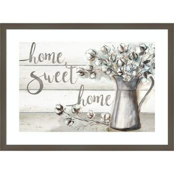 25" x 19" Farmhouse Cotton Home Sweet Home by Tre Sorelle Studios Wood Framed Wall Art Print - Amanti Art