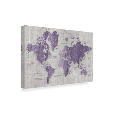 Wild Apple Portfolio 'Old World Map Purple Gray' Canvas Art
