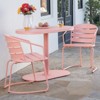 VisioGear Patio Bistro Sets, 3 Pieces Patio Dining Sets with Metal Table Top for Backyard or Poolside, Coral, 21.25"*20.75"*29.75" - 2 of 4