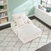 APRILSOUL Spring Upholstered Armchair and Ottoman Set, Comfortable Single Sofa with Cup Holder and Corduroy Fabric - 2 of 4