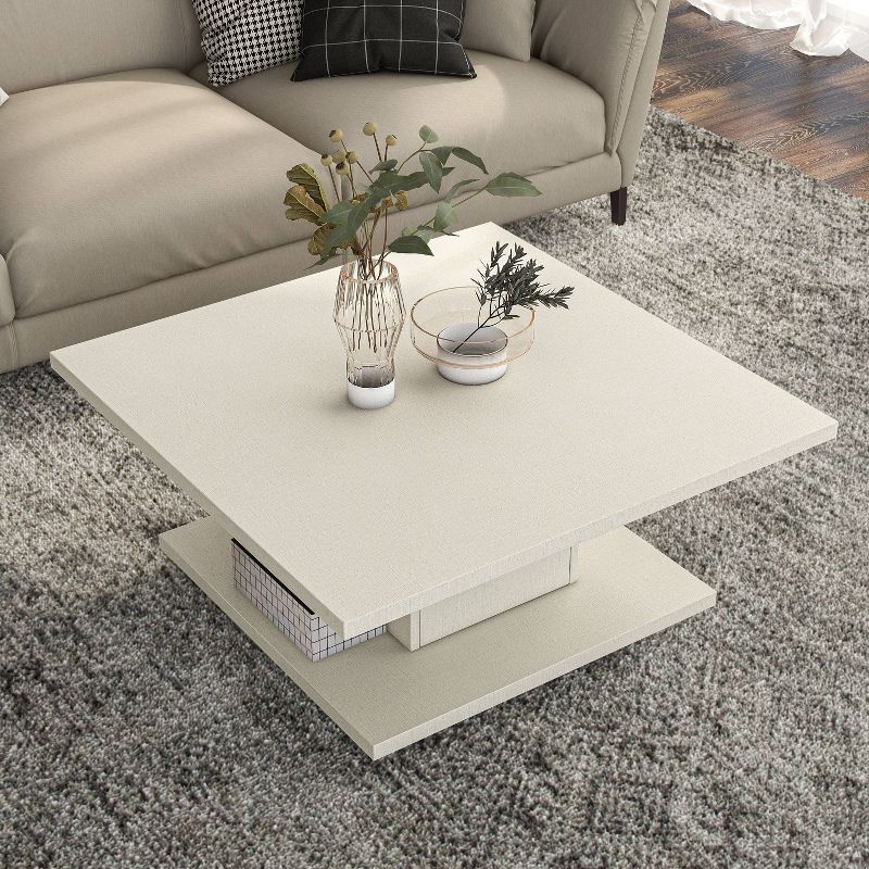 24/7 Shop At Home Traci 31 Contemporary Square Coffee Table with Hidden Storage", 3 of 11