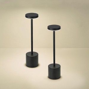 ZACHVO Minimalist Black Cordless LED Table Lamp 2 Pack Rechargeable Black Touch Control Dimmable - 1 of 4