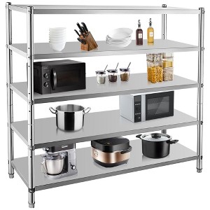 Stainless Steel Shelves,60x19x72.5 in Storage Shelf 5-Tier Heavy Duty Storage Rack - 1 of 4