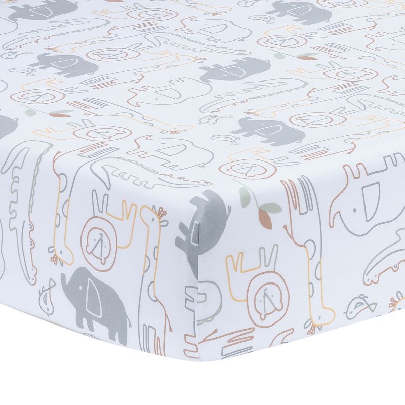 Lambs & Ivy Jungle Story 3-Piece Infant Safari Tan Baby Crib Bedding Set, 4 of 11