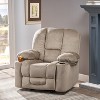 KTMBDW Rocker Recliner Chair, Overstuffed Manual Rocking Recliner for Adults, Upholstered Comfy Soft Fabric Living Room Reclining Sofa Chair - 3 of 4