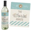 Big Dot of Happiness World Awaits - Travel Theme Decorations for Women and Men - Wine Bottle Label Stickers - Set of 4 - 3 of 4