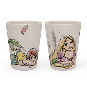 Zak Designs 2pk 10 fl oz Princess Melamine Tumblers Pink/Cream: Kids & Toddler Cups, Dishwasher-Safe Drinkware - 1 of 4