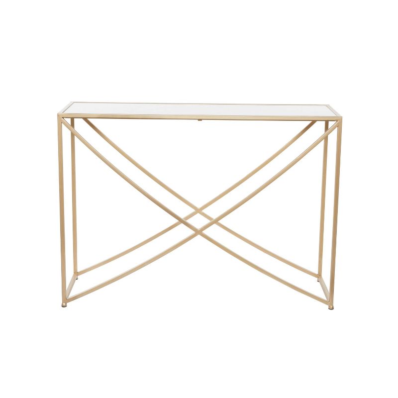 Contemporary Metal X Console Table Small Gold - Olivia &#38; May, 3 of 10