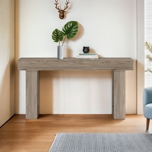 Hommoo 63-Inch Farmhouse Wooden Console Table Gray - 1 of 4