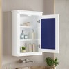 MOEPISY Wall Mounted Bathroom Storage Cabinet with Mirror, Medicine Cabinet with Height Adjustable Shelf White - 2 of 4