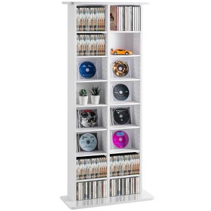VEVOR Media Storage Cabinet, 8-layer DVD Shelf Holds up to 464 CDs, Adjustable CD Shelves 16 Compartments, Protects & Organizes Music, Movie - 1 of 4