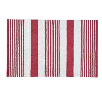 C&F Home 2'0" x 6'0" Red & White July Fourth Woven Rug