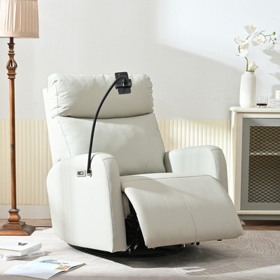 Power Swivel Recliner Chair with 270° Rotation, Rocking Function and USB Charging Port