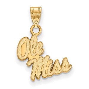 Black Bow Jewelry 14k Yellow Gold Mississippi Rebels NCAA Small Pendant - 1 of 3