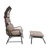 Indoor Outdoor Double Egg Chair with Ottoman Padded Cushions,Wicker Lounge Chair Deep Seating Chair with Footrests,Loveseat for Patio Porch Backyard - 3 of 4