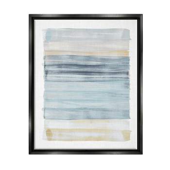 Stupell Industries Tranquil Blue Beige Stripes Pattern Casual Painting