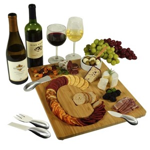 Picnic at Ascot Monogrammed Bamboo Charcuterie, Cheese & Cracker Serving Board - 1 of 3
