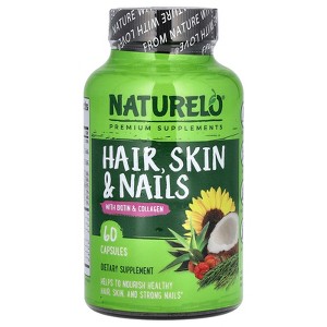 NATURELO Hair, Skin & Nails With Biotin & Collagen, 60 Capsules - 1 of 2
