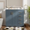 Bathroom Vanity with Sink Combo, Solid Wood Freestanding Cabinet with 3 Drawers & Soft-Close Doors, Modern Storage Vanity Set-Maison Boucle - 3 of 4