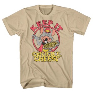 Seven Times Six Chuck E Cheese T-Shirt Men's Keep It Cheesy Character Logo Design Tee Brown - 1 of 4