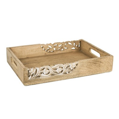 Flourish Small Natural and White Tray