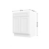 HOMLUX Easy-DIY Ready to Assemble Bath Vanity Cabinet without Top in Shaker White - 2 of 4