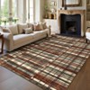 Indoor Modern Area Rugs Retro Striped Plaid Distressed Carpet For Living Room Bedroom Washable Soft Floor Mat Office Home Decor - 4 of 4