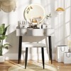 Tangkula Makeup Vanity Set Dressing Vanity Desk w/ Mirror & 3-Color Dimmable LED Lights - 3 of 4