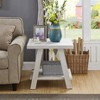 Athens Contemporary Wood Shelf End Table in White Finish - 2 of 4