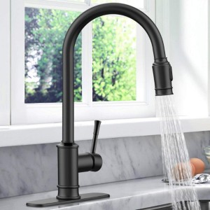 Single-Handle Kitchen Faucet with 3-Mode Pull-Down Sprayer, Versatile Tap Head for 1 or 3 Hole Installation, 360� Swivel - 1 of 4