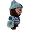 Doll Clothes Superstore Blue Knit Sweater with Light Blue Hat and Bag for 17.5cm Labubu Dolls - 3 of 4