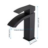 Black Single-Handle Waterfall Faucet for Bathroom Vanity Sink, Extra-Wide Rectangular Spout - image 4 of 4