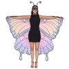 Joyfy Women's Halloween Costume Butterfly Wing Cape Shawl with Lace Mask and Black Velvet Antenna Headband for Halloween  Dress Up Party - 3 of 4