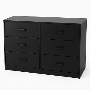 Dresser for Bedroom, Modern 6 Drawer Dresser for Bedroom, Wide Wood Chests of Drawers Storage with Metal Handle for Entryway, Hallway,Living Room - 1 of 3