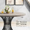 Okak Rustic Industrial Large Round Dining Table with Sturdy Metal Base,Minimalist Kitchen Dinner Table for Dining Room,Breakfast Nook - 4 of 4
