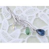 Anna-Kaci Women's Curved Teardrop Crystal Pendant Necklace, Elegant Design with Adjustable Chain, Perfect for Special Occasions - Tear Drop - 2 of 4