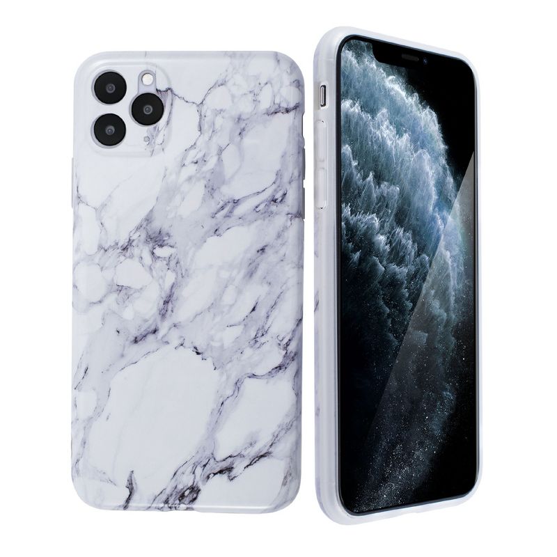 White Glossy Marble Case For iPhone, Soft Flexible Slim TPU Gel Rubber Smooth Cover, Shockproof and Anti-Scratch by Insten, 3 of 10