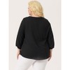 Agnes Orinda Women's Plus Size Stylish Tie Neck 3/4 Ruffle Sleeves Work Office Blouses - 4 of 4