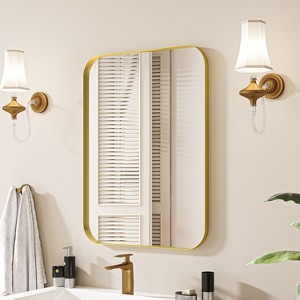 Wall-Mounted Mirror Rectangle Bathroom Vanity Mirrors Framed Mirrors Aluminum Framed Bathroom Mirror - 1 of 4