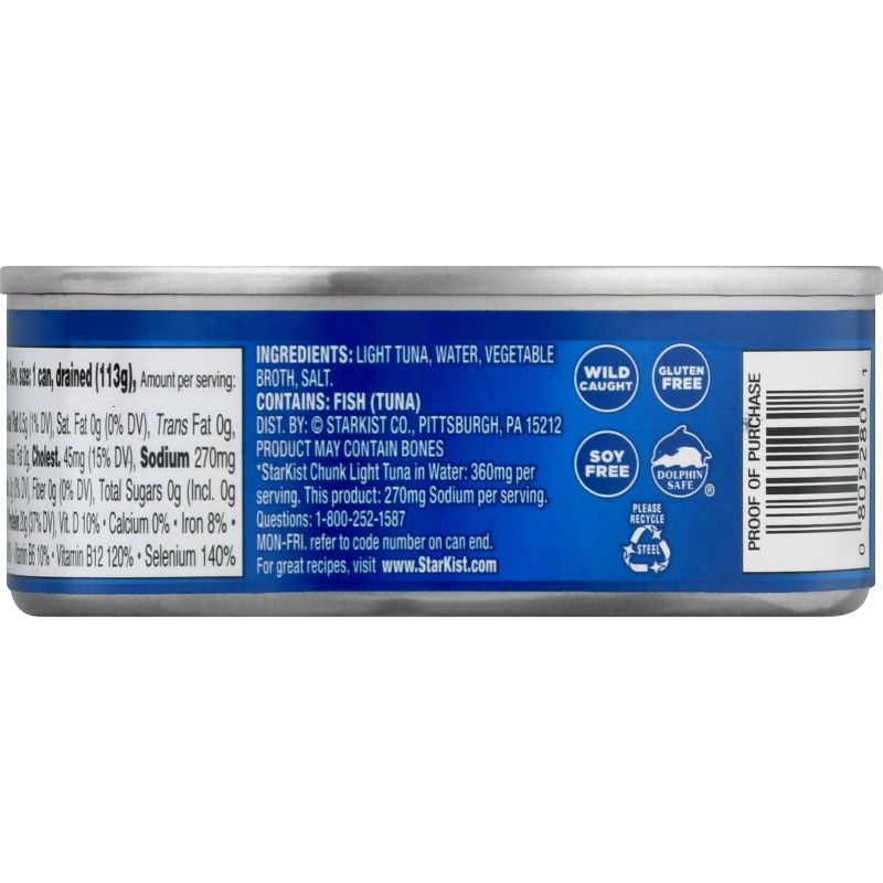 Starkist Chunk Light Tuna in Water 25% Less Sodium, 5 of 7