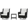 Resenkos 3-Piece Patio Furniture Set, A Swivel Rocker, PE Rattan, Gray - 2 of 4