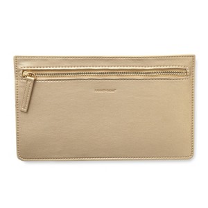 Vegan Leather Pencil Pouch Gold - russell+hazel: Zipper Pencil Bag, Small Faux Leather Pouch, 8" x 4.5" - 1 of 4