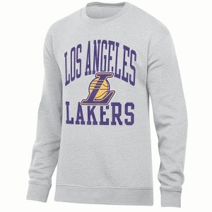 NBA Los Angeles Lakers Men's Ash Crew Neck Fleece Sweatshirt - XXL
